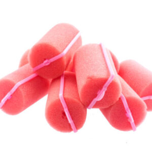 Make up colored sponges curling clip on a white background